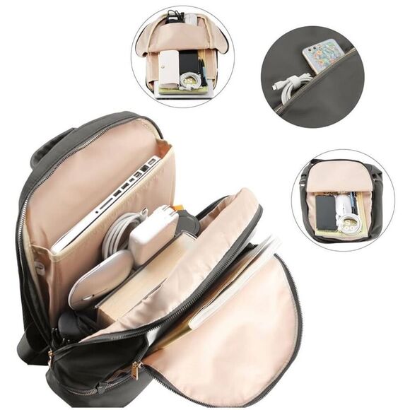 New Kamlui Laptop Medium Backpack Kahki Grey New in Bag - Picture 3 of 9